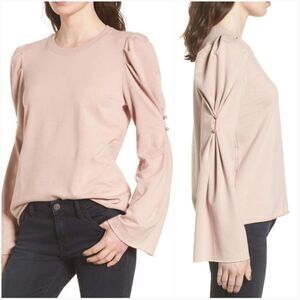 Hinge Pearl Button Long Sleeve Top Size Medium
